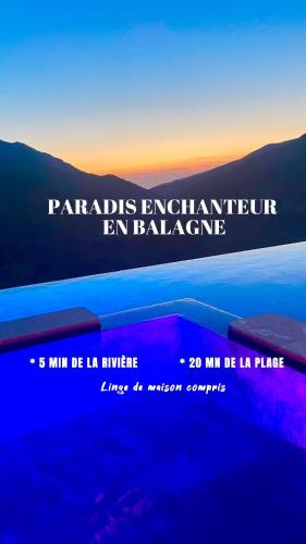 a sign for the parables episcopal equilibrium en elianeore at Gîte A Funtana Montestremo, Balagne, Haute Corse in Manso
