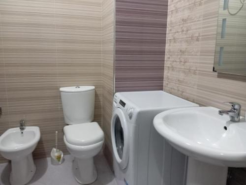 A bathroom at Center apart