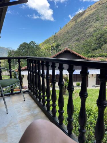 a balcony with a view of a mountain at Recanto dos Vianas in Teresópolis