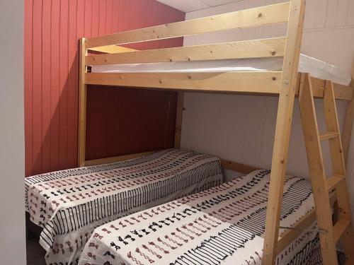 Ce lit superposé se trouve dans un dortoir doté de 2 lits. dans l'établissement Appartement duplex à Cauterets avec sauna privé et wifi - FR-1-812-87, à Cauterets