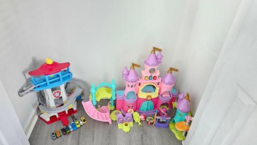 an overhead view of a toy castle with toys at 2BR/2BA Condo at Arcadian Dunes Building 10-238 in Myrtle Beach