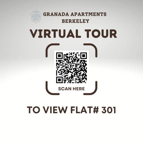 a poster for a virtual tour to view filth at Granada Apartments Berkeley in Blackpool