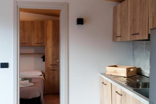 Kuchyň nebo kuchyňský kout v ubytování Sarca Lodge Val Rendena