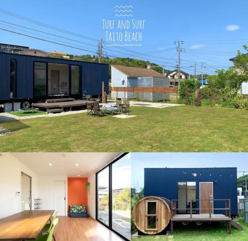 a home with a large yard and a house with a tent at Turf and Surf Taito Beach - Vacation STAY 76598v in Isumi