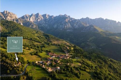 an aerial view of a village on a mountain at Villa Mogrovejo in Mogrovejo
