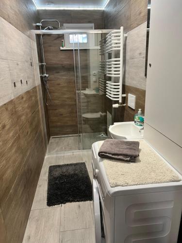 Koupelna v ubytování Apartamenty Cieplicka 20