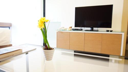 185 Residenceにあるテレビまたはエンターテインメントセンター