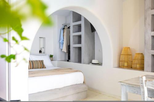 Una cama o camas en una habitación de Sahara Beach Apartments - Kastraki