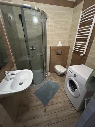 Koupelna v ubytování Apartamenty aleja ducha świętego Apartament 4