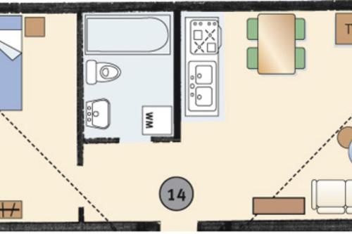 Půdorys ubytování Herrenhaus Blengow App.14