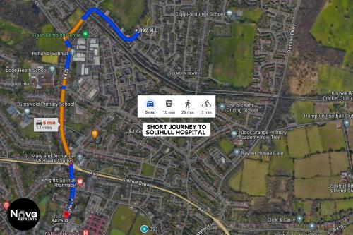 a map of the proposed route for the subway at Solihull Super Stay NEC, Airport, Parking in Solihull