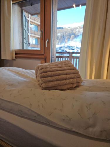 リヴィーニョにあるDany Lodge Snow & Funの窓付きのベッド