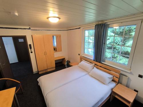 a bedroom with a large white bed and a window at Smart Resorts B&B 3 BB 1003 in Winterberg