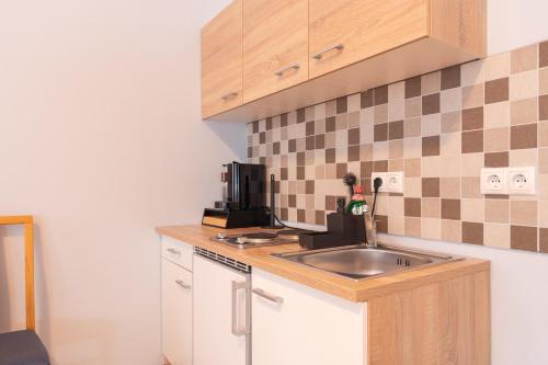 Dapur atau dapur kecil di Aparthotel in Leipzig - Vollausgestattete Apartments