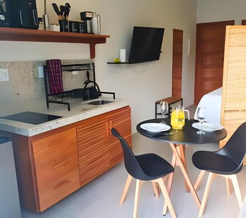 Η κουζίνα ή μικρή κουζίνα στο Residencial Mirante