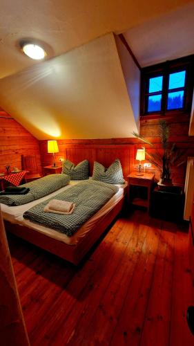 a bedroom with two beds in a room at Sonnleiten Zimmer 4 in Abtenau