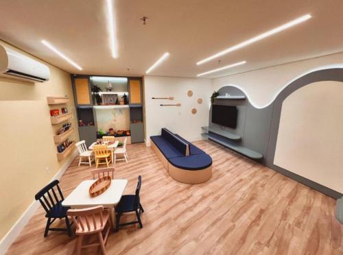 Χώρος καθιστικού στο Flat frente mar