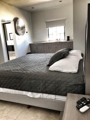 a bedroom with a large bed and a window at 11 Suite Grande Para 4 Personas con Factura in Torreón