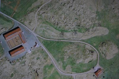 an overhead view of a road in a field at Sodulsholt Cottages in Sodulsholt