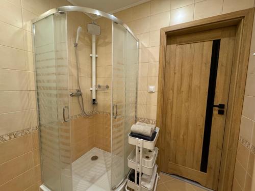 Ένα μπάνιο στο Apartament Przy Fontannie w Mrągowie