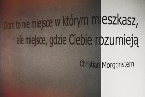 a wall with writing on the side of it at HOT_elarnia Hotel & Spa in Puszczykowo
