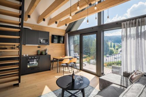 Kuchyň nebo kuchyňský kout v ubytování Panorama Lofts Pec