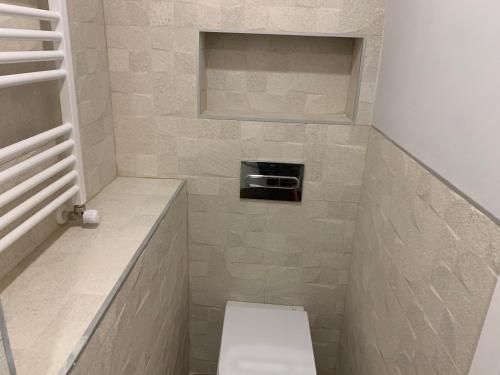 a small bathroom with a toilet in a room at Moncloa-Arguelles nuevos pisos in Madrid
