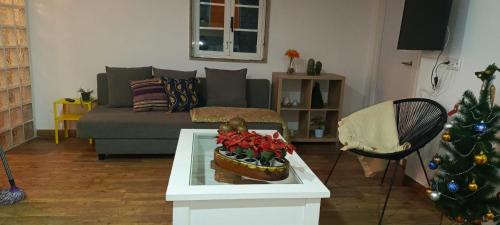 Ruang duduk di Vivienda con jardin terraza y barbacoa