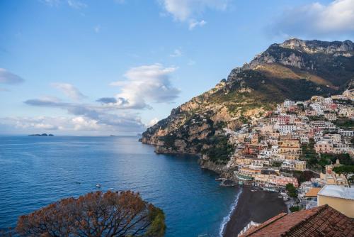 a view of positano on the amalfi coast at Hotel Eden Roc in Positano