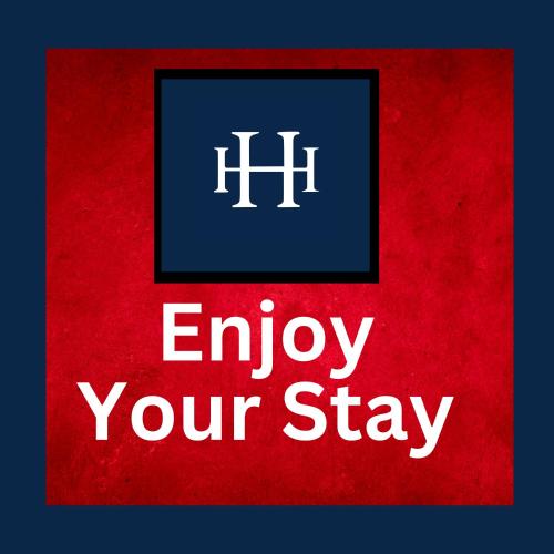 a sign with the words enjoy your stay at Hillcrest Liverpool City Central in Liverpool