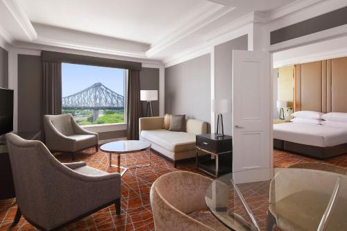 Ένα ή περισσότερα κρεβάτια σε δωμάτιο στο Brisbane Marriott Hotel
