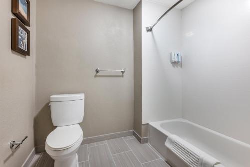 a bathroom with a toilet and a bath tub at Country Inn & Suites by Radisson Bolingbrook, I-55 in Bolingbrook