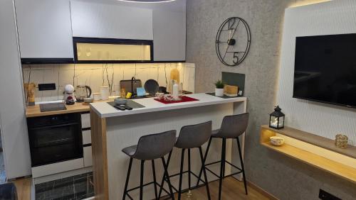 Кухня или мини-кухня в VIRTUS apartmani Vrnjačka Banja centar
