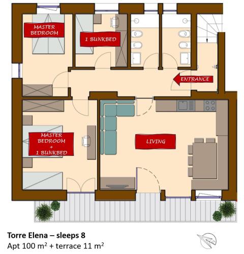 a floor plan of a house at Luxury Chalet Liosa - Ski in Ski out - Amazing view in Corvara in Badia