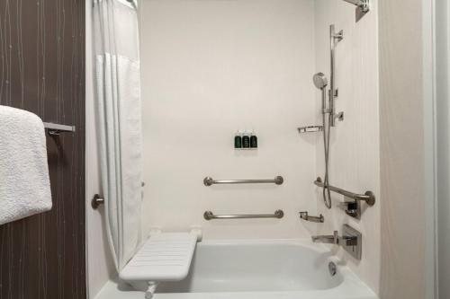a bathroom with a shower and a bath tub at Courtyard By Marriott Salinas Monterey in Salinas