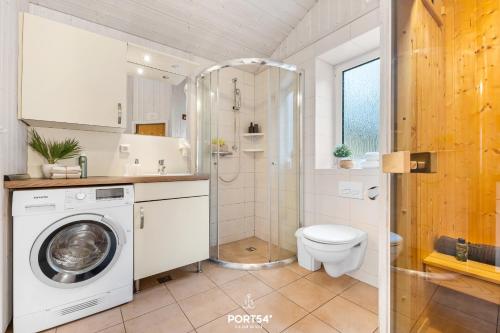 Koupelna v ubytování Ferienhaus Panoramablick 19 - Sankt Andreasberg im Harz