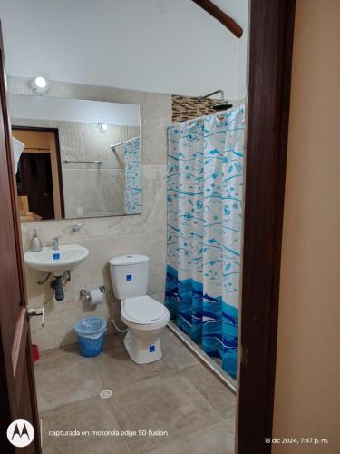 Koupelna v ubytování Cabañas Escapevilla