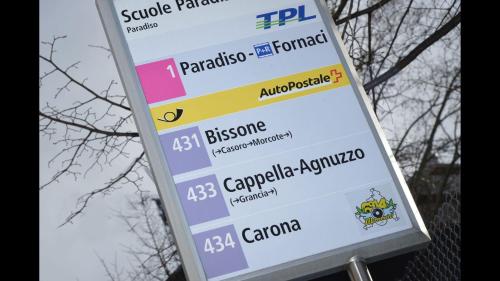 a street sign in front of a building at Bright Stunning Central Apartment In Front Of Lugano Lake in Paradiso