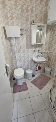 a bathroom with a toilet and a sink at Apartman Casa Lux in Vrnjačka Banja