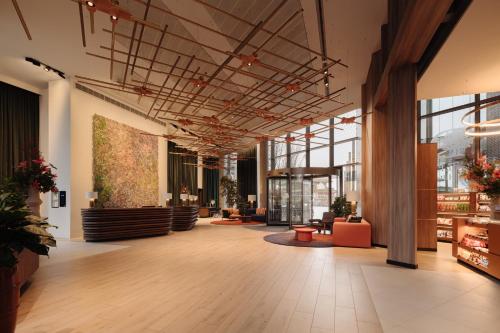 a view of the lobby of a store at DoubleTree by Hilton Amsterdam Centraal Station in Amsterdam