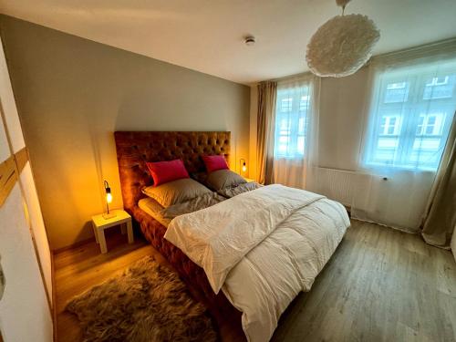 Ένα ή περισσότερα κρεβάτια σε δωμάτιο στο Wohnung In Wolfenbüttel