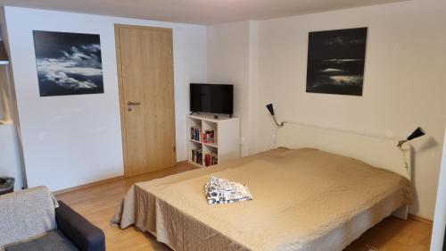 Katil atau katil-katil dalam bilik di Ferienapartment Wanderpause