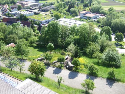 an overhead view of a park with a playground at Akzent Hotel Höhenblick in Mühlhausen im Täle
