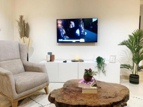 โทรทัศน์และ/หรือระบบความบันเทิงของ Chic appartement