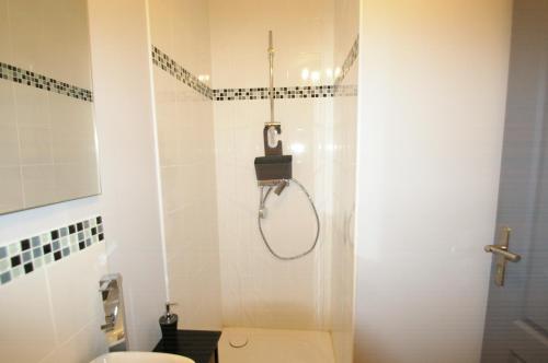 une salle de bain avec douche et toilettes dans l'établissement LA FAYETTE, à Reims