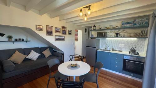 Dapur atau dapur kecil di Casas frente a la Playa