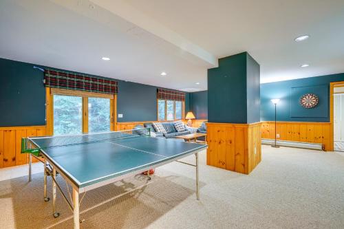 a living room with a ping pong table in it at Spacious Dover Refuge about 5 Mi to Mount Snow! in Dover