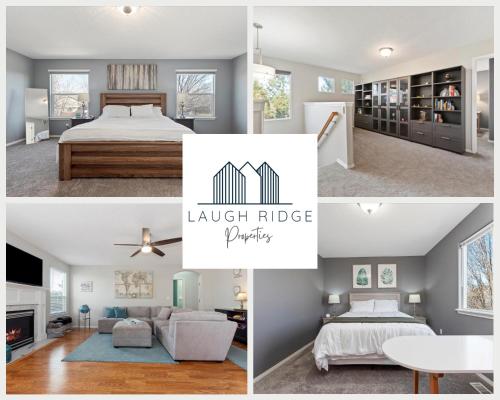 a collage of photos of a bedroom and a living room at Urban Escape Steps to Downtown in Boise