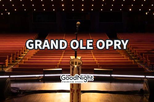 an empty grand ole opry sign in an auditorium at Lofts at 30th - 2 Top Floor Units in Nashville