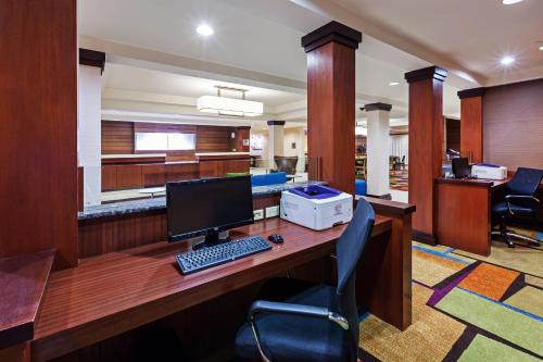an office with a desk with a computer and a printer at Fairfield Inn and Suites by Marriott Austin Northwest/The Domain Area in Austin